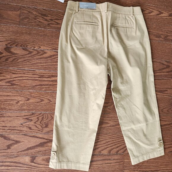 NWT Talbots Perfect Skimmer Slim Leg Pedal Pusher Pants Size 10 in Tan cotton - Picture 8 of 14